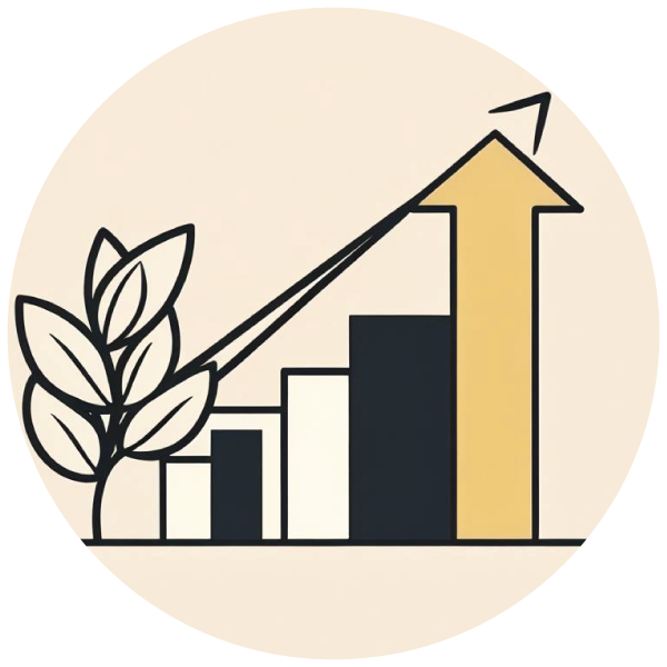Courbe de croissance des entreprises bénéficiant de nos services juridiques et comptables pour les PME.